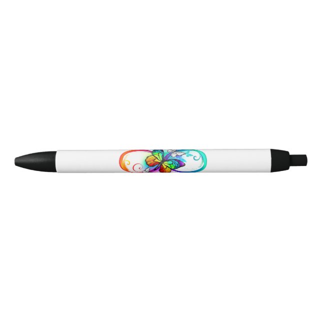 Bright infinity with rainbow butterfly black ink pen (Front)