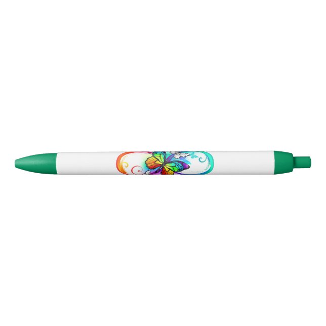 Bright infinity with rainbow butterfly  black ink pen (Front)