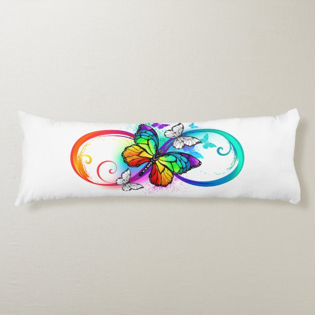 Bright infinity with rainbow butterfly body cushion (Front)