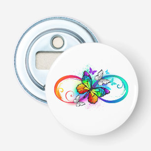 Bright infinity with rainbow butterfly bottle opener