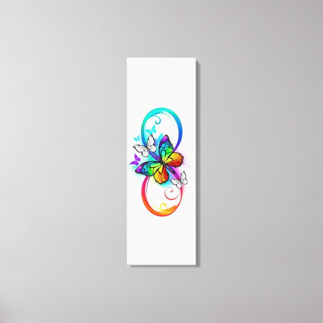 Bright infinity with rainbow butterfly  canvas print (Front)
