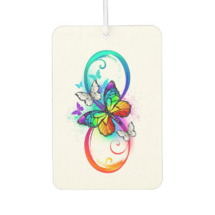 Bright infinity with rainbow butterfly car air freshener
