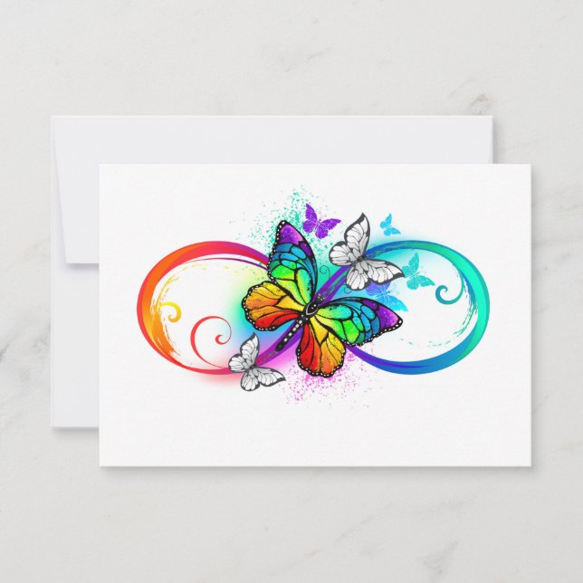 Bright infinity with rainbow butterfly card (Front)