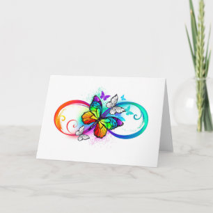 Bright infinity with rainbow butterfly card