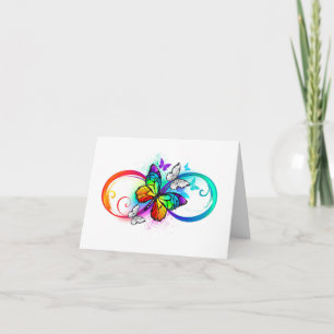 Bright infinity with rainbow butterfly card
