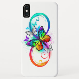 Bright infinity with rainbow butterfly iPhone XS max case