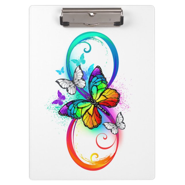 Bright infinity with rainbow butterfly clipboard (Front)