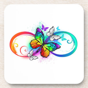 Bright infinity with rainbow butterfly coaster