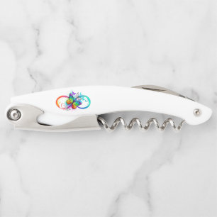 Bright infinity with rainbow butterfly corkscrew