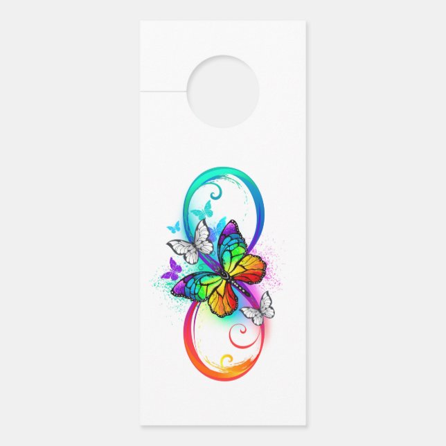 Bright infinity with rainbow butterfly door hanger (Front)