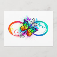 Bright infinity with rainbow butterfly