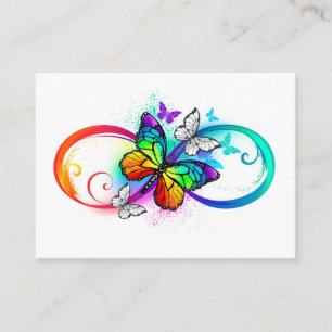 Bright infinity with rainbow butterfly enclosure card