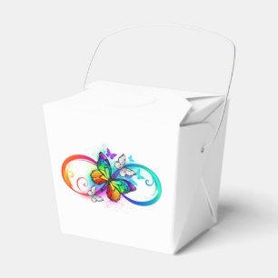 Bright infinity with rainbow butterfly favour box