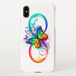 Bright infinity with rainbow butterfly iPhone XS max case