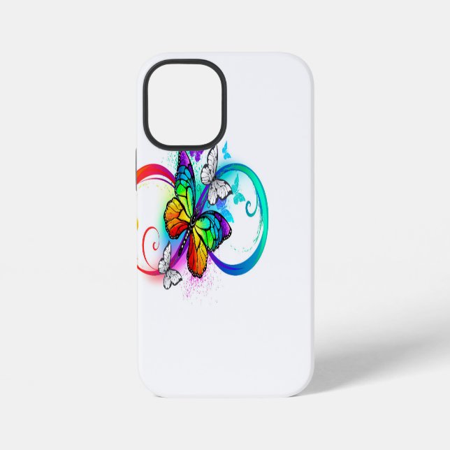 Bright infinity with rainbow butterfly  iPhone case (Back)