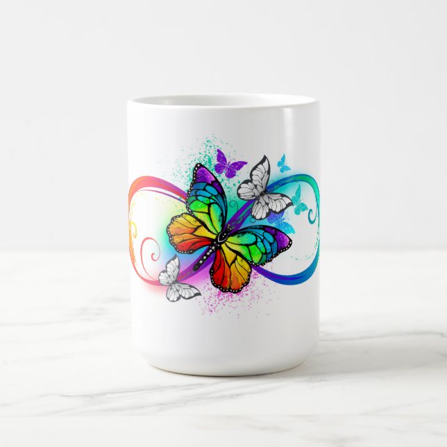 Bright infinity with rainbow butterfly magic mug (Center)