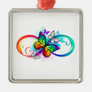 Bright infinity with rainbow butterfly metal tree decoration