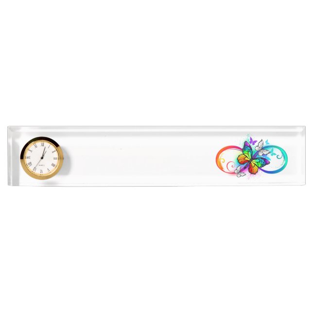 Bright infinity with rainbow butterfly nameplate (Front)