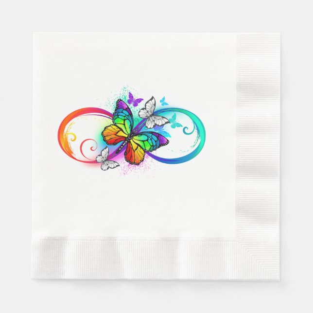 Bright infinity with rainbow butterfly napkin (Front)