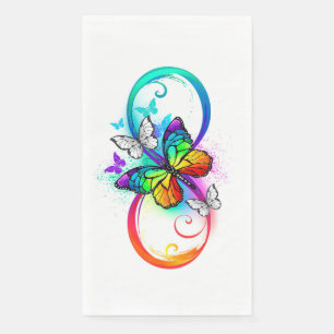 Bright infinity with rainbow butterfly napkin