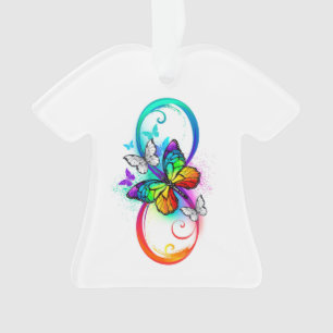 Bright infinity with rainbow butterfly ornament