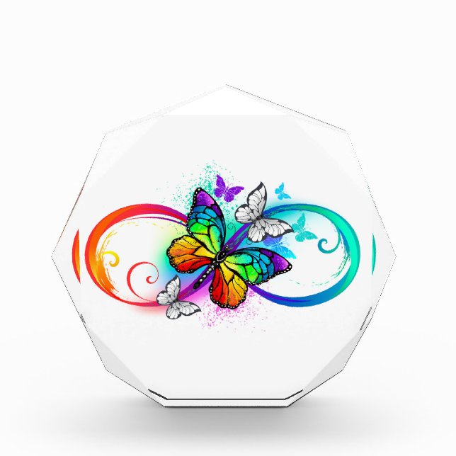 Bright infinity with rainbow butterfly photo block (Front)