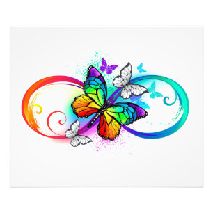 Bright infinity with rainbow butterfly photo print