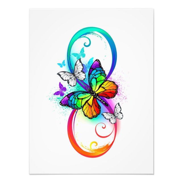 Bright infinity with rainbow butterfly  photo print (Front)