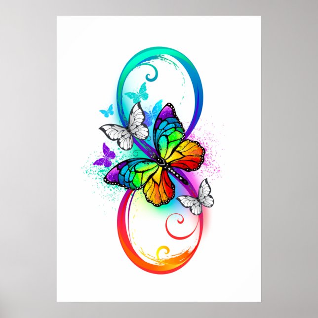 Bright infinity with rainbow butterfly poster (Front)