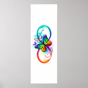 Bright infinity with rainbow butterfly poster