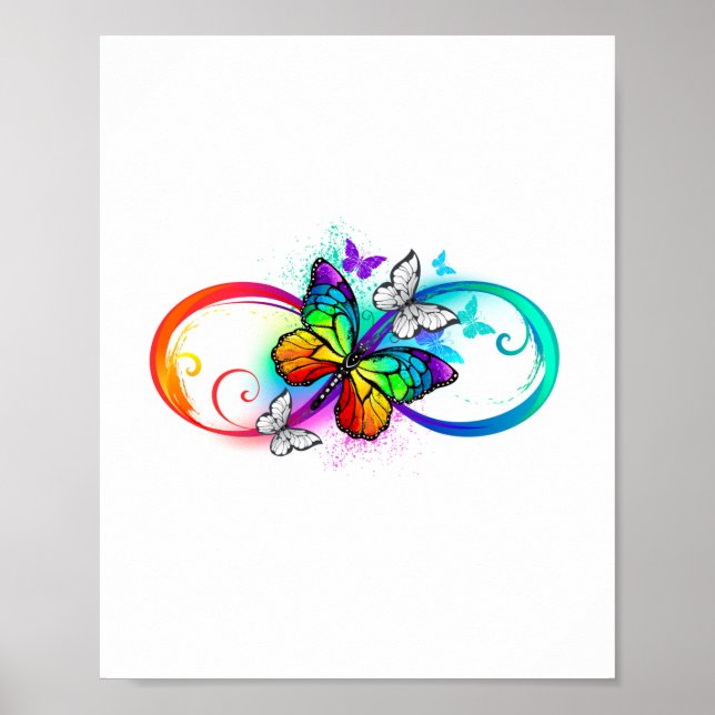 Bright infinity with rainbow butterfly poster (Front)