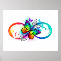 Bright infinity with rainbow butterfly