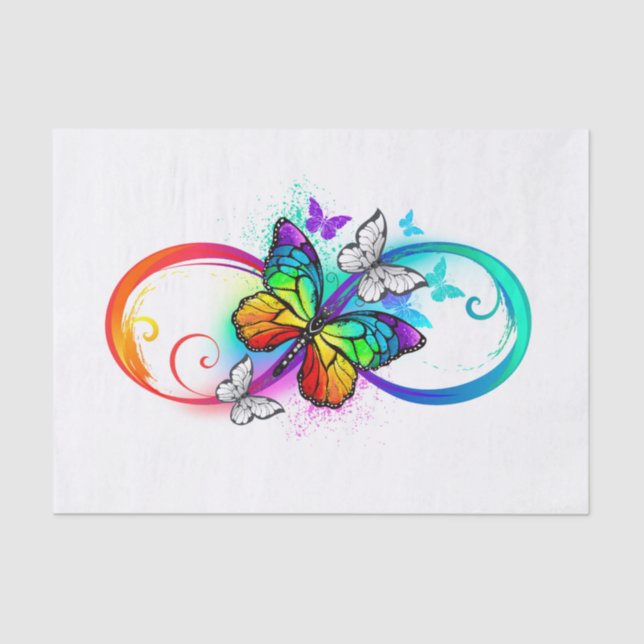 Bright infinity with rainbow butterfly tissue paper (Front)