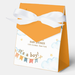 Bright It's A Boy Bear Airplane Sky Baby Shower Favour Box