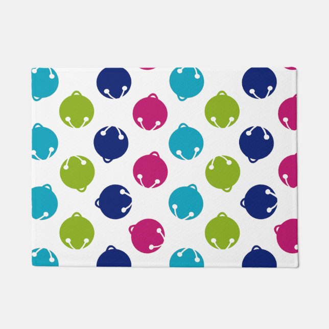 Bright Jingle Bells Holiday/Christmas design Doormat (Front)