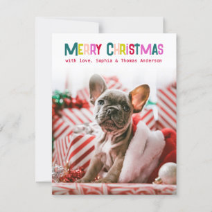 Bright & Joyful Merry Christmas Photo Holiday Card