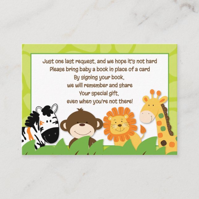 Bright Jungle Safari Enclosure Book Request Cards (Front)