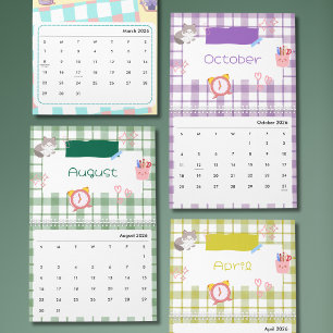 Bright Kawaii Kitty Art Calendar