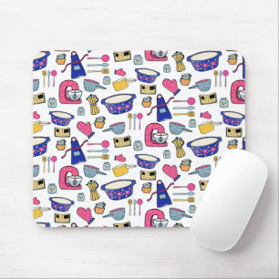 Bright Kitchen Utensils Chef Cake Baker Mouse Mat