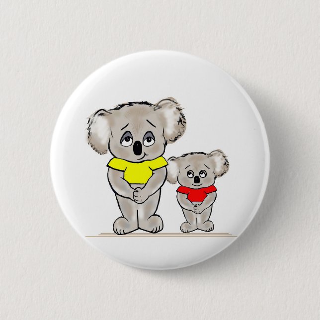 Bright Koalas 6 Cm Round Badge (Front)