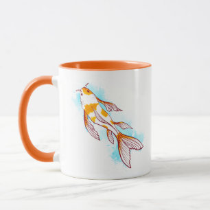Bright Koi Fish Illustration Mug