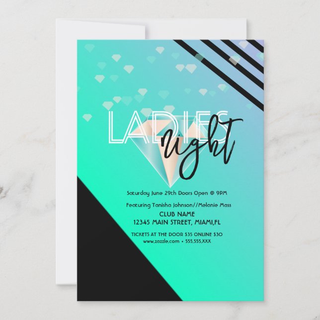  Bright Ladies Night Club Bar Flyer Invitation (Front)