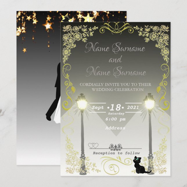 Bright lamppost invitation (Front/Back)