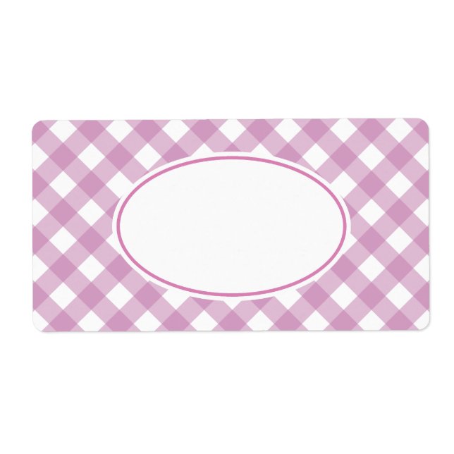 Bright Lavender Gingham Labels (Front)