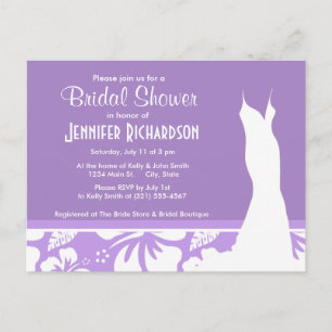 Bright Lavender Tropical Hibiscus; Personalised Invitation Postcard