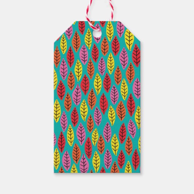 Bright Leaf Autumn Leaves Gift Tag (Front)