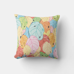 Bright Leaf Texture: Nature Inspired. Cushion