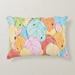 Bright Leaf Texture: Nature Inspired. Decorative Cushion