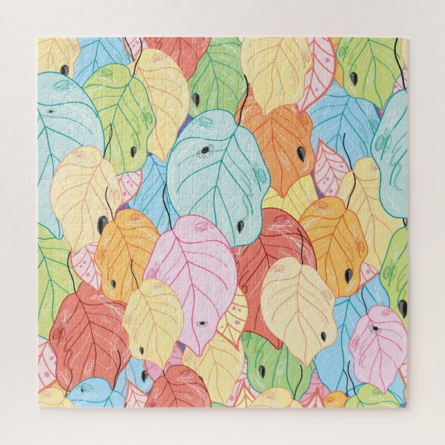 Bright Leaf Texture: Nature Inspired. Jigsaw Puzzle (Vertical)