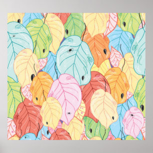 Bright Leaf Texture: Nature Inspired. Poster